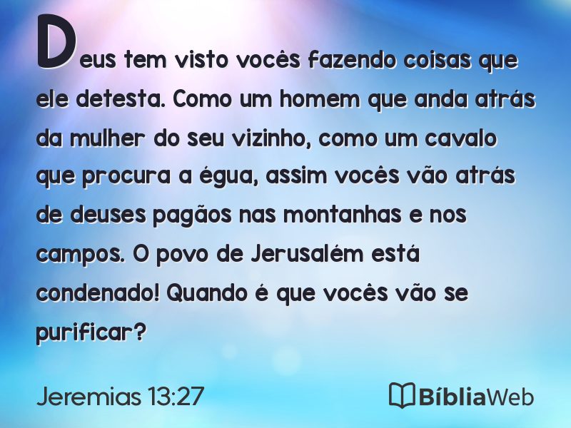 Jeremias 13:27 em imagem para compartilhar