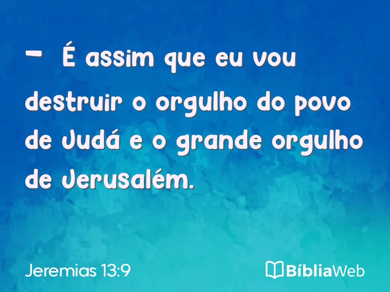 Jeremias 13:9 em imagem para compartilhar