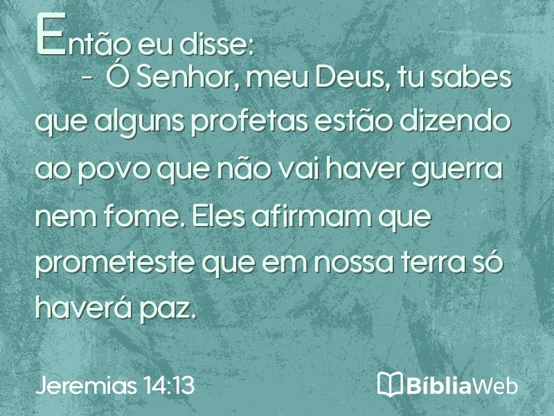 Jeremias 14:13 em imagem para compartilhar