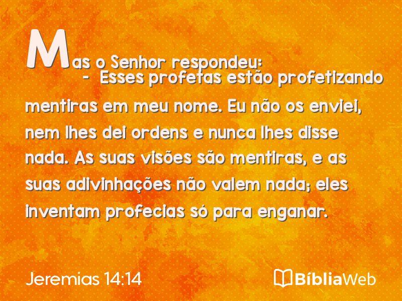 Jeremias 14:14 em imagem para compartilhar