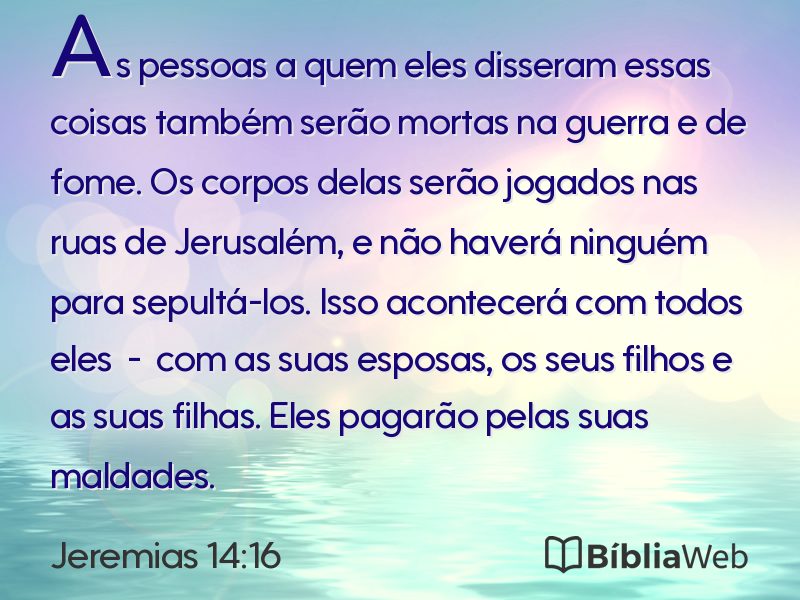 Jeremias 14:16 em imagem para compartilhar