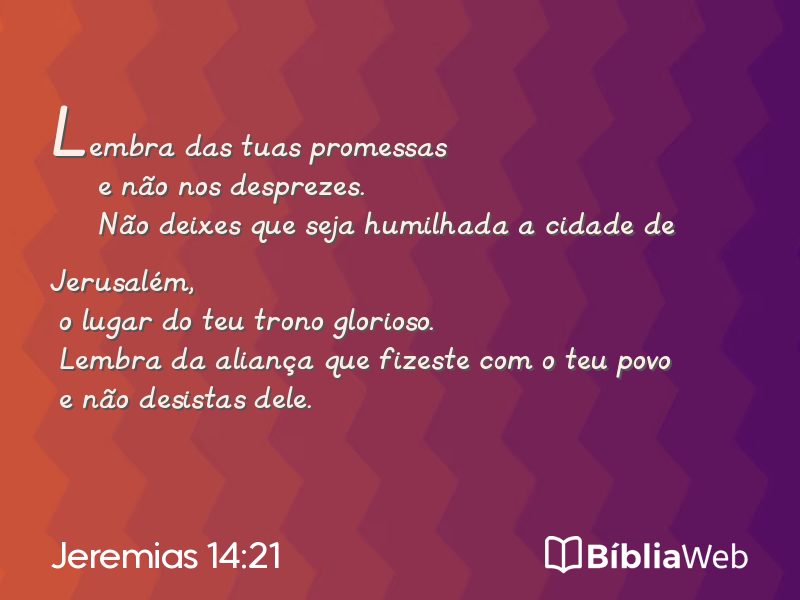 Jeremias 14:21 em imagem para compartilhar