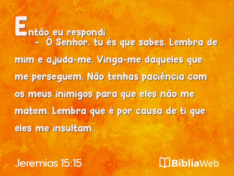 Jeremias 15:15 em imagem para compartilhar