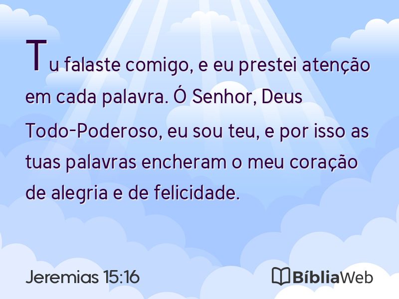 Jeremias 15:16 em imagem para compartilhar