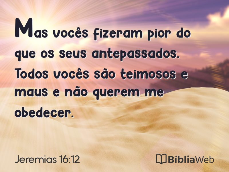 Jeremias 16:12 em imagem para compartilhar
