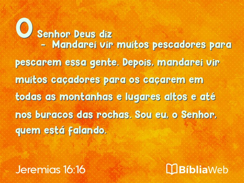Jeremias 16:16 em imagem para compartilhar
