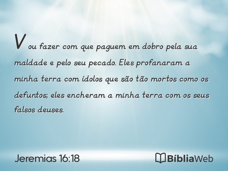 Jeremias 16:18 em imagem para compartilhar