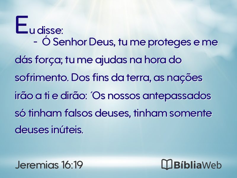 Jeremias 16:19 em imagem para compartilhar