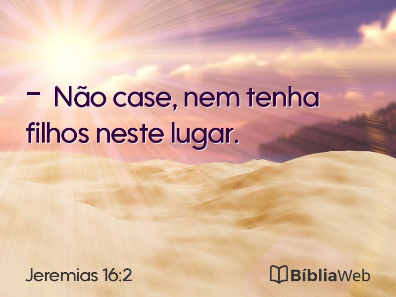 Jeremias 16:2 em imagem para compartilhar