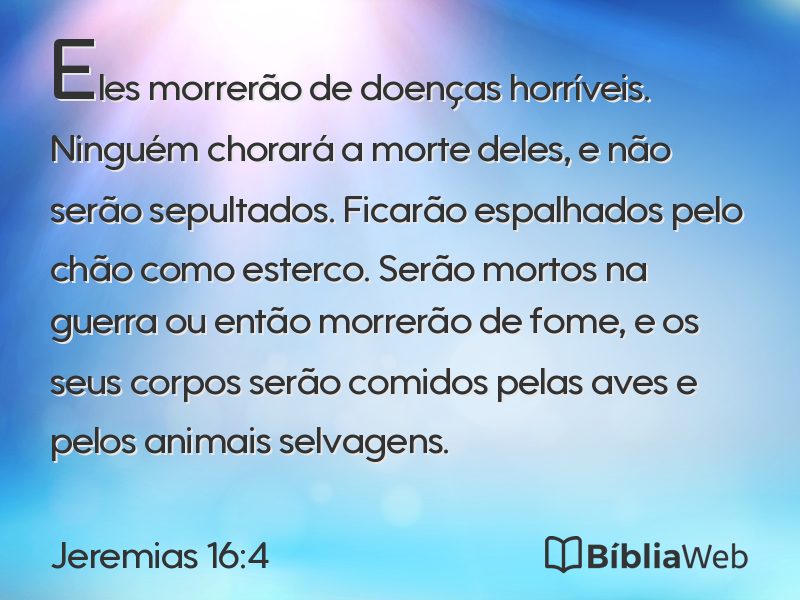 Jeremias 16:4 em imagem para compartilhar