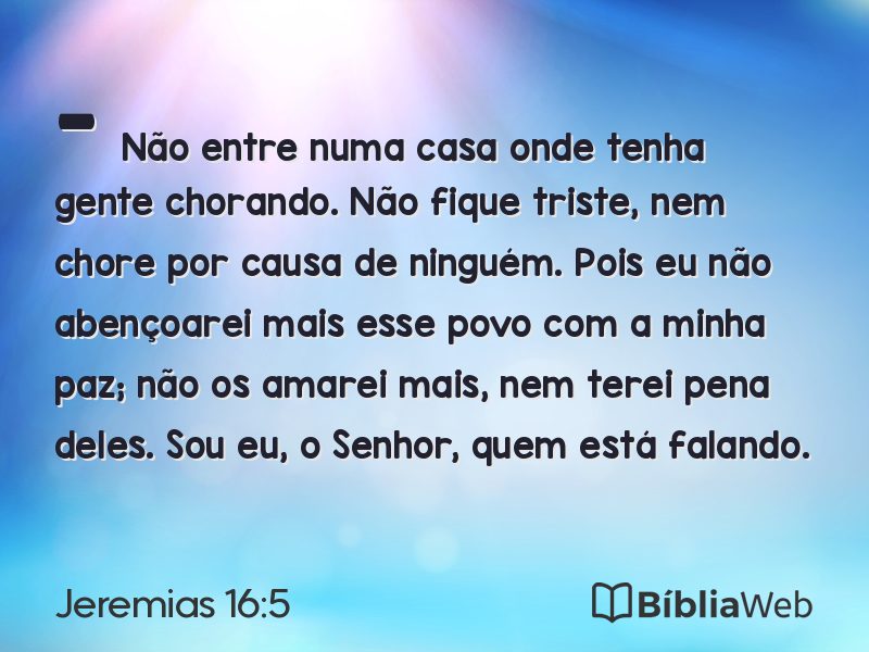 Jeremias 16:5 em imagem para compartilhar