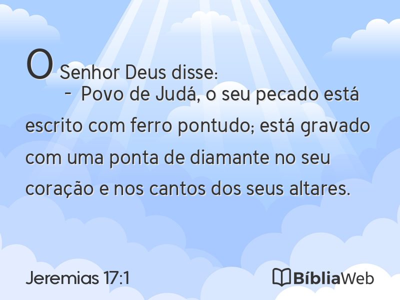 Jeremias 17:1 em imagem para compartilhar