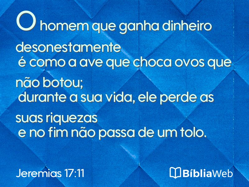 Jeremias 17:11 em imagem para compartilhar