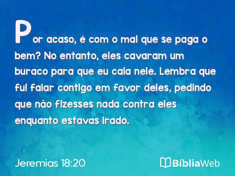 Jeremias 18:20 em imagem para compartilhar