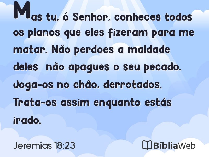 Jeremias 18:23 em imagem para compartilhar