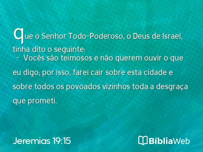 Jeremias 19:15 em imagem para compartilhar