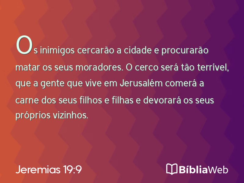 Jeremias 19:9 em imagem para compartilhar