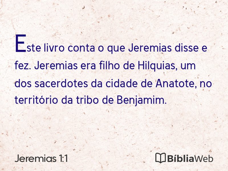 Jeremias 1:1 em imagem para compartilhar