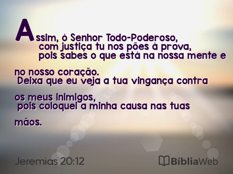 Jeremias 20:12 em imagem para compartilhar
