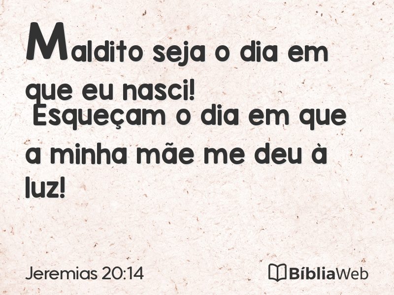 Jeremias 20:14 em imagem para compartilhar
