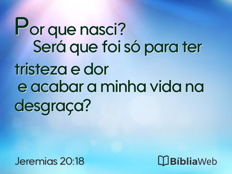 Jeremias 20:18 em imagem para compartilhar
