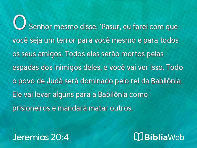 Jeremias 20:4 em imagem para compartilhar