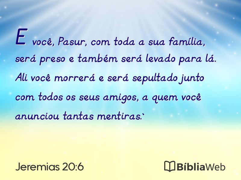 Jeremias 20:6 em imagem para compartilhar