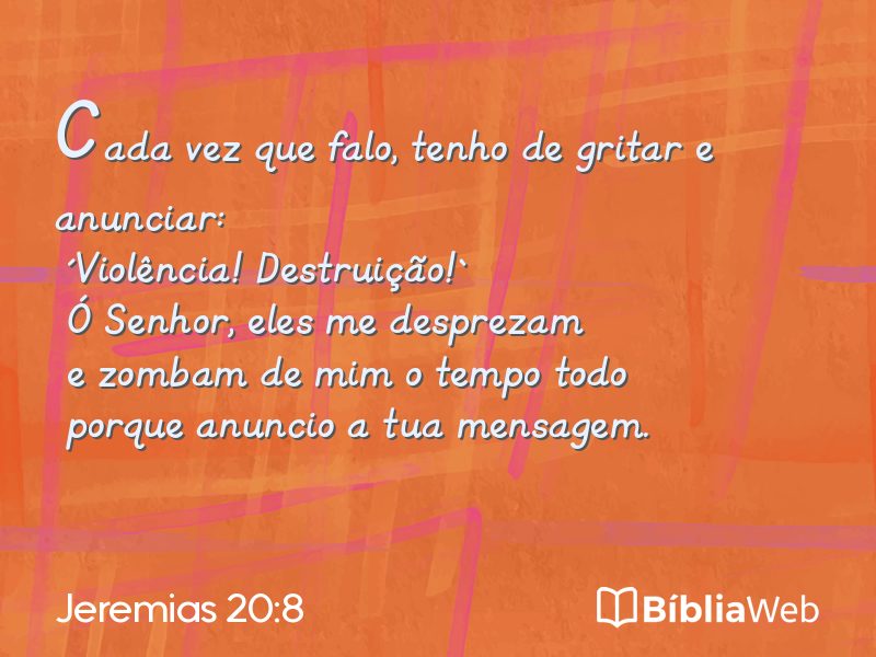Jeremias 20:8 em imagem para compartilhar