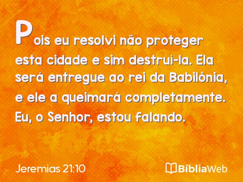 Jeremias 21:10 em imagem para compartilhar
