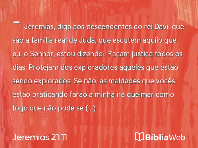 Jeremias 21:11 em imagem para compartilhar