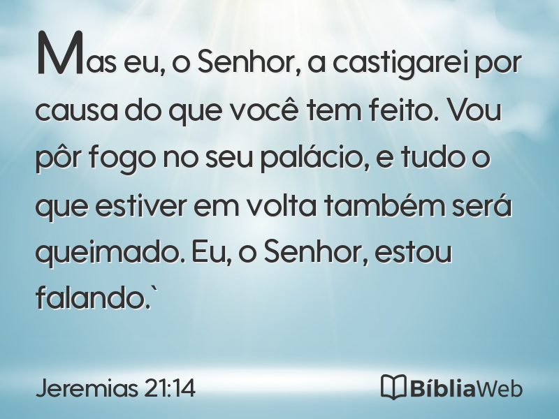 Jeremias 21:14 em imagem para compartilhar