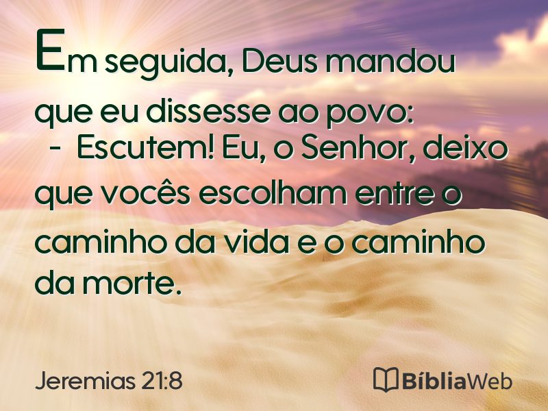 Jeremias 21:8 em imagem para compartilhar