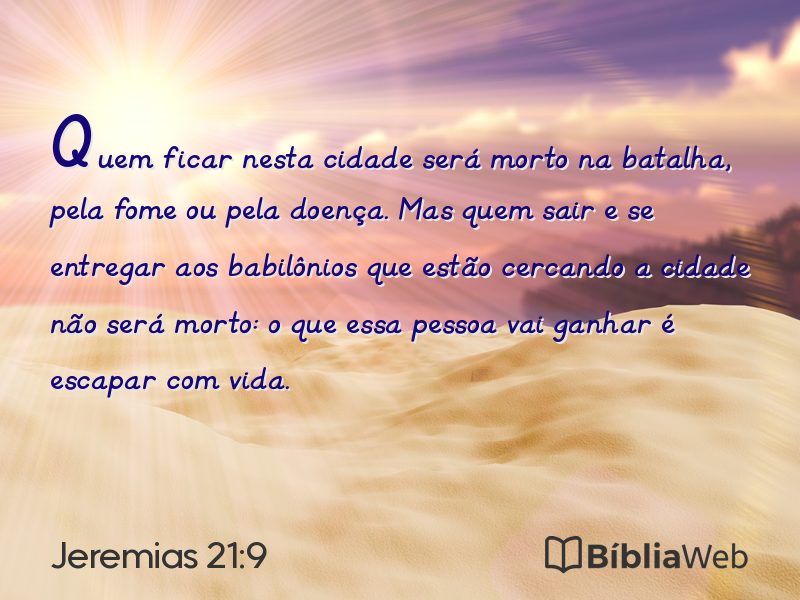 Jeremias 21:9 em imagem para compartilhar