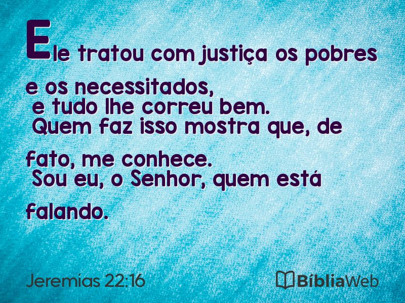 Jeremias 22:16 em imagem para compartilhar