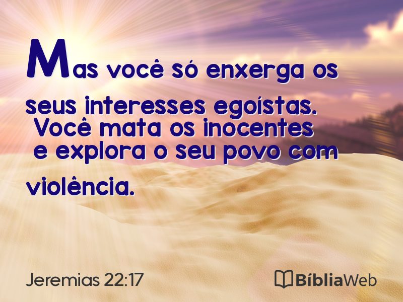 Jeremias 22:17 em imagem para compartilhar