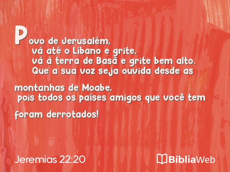 Jeremias 22:20 em imagem para compartilhar