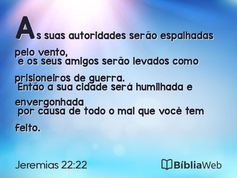 Jeremias 22:22 em imagem para compartilhar