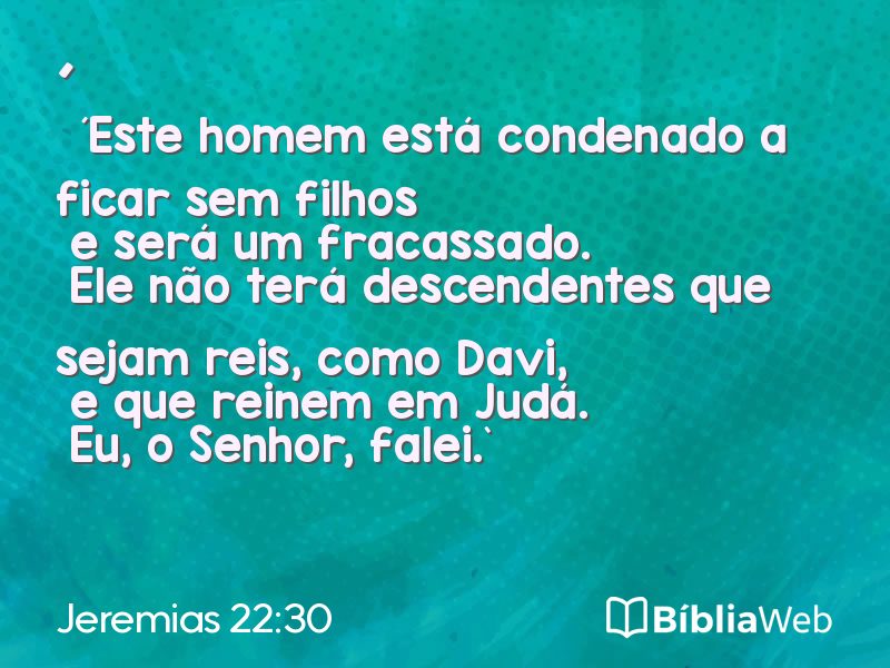 Jeremias 22:30 em imagem para compartilhar