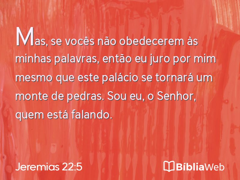 Jeremias 22:5 em imagem para compartilhar