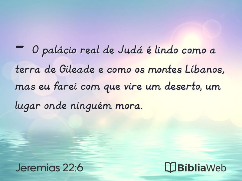 Jeremias 22:6 em imagem para compartilhar