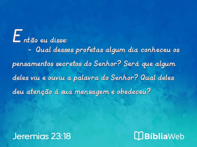 Jeremias 23:18 em imagem para compartilhar