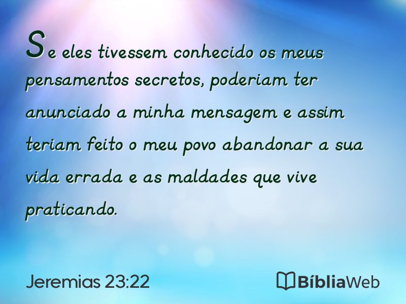 Jeremias 23:22 em imagem para compartilhar