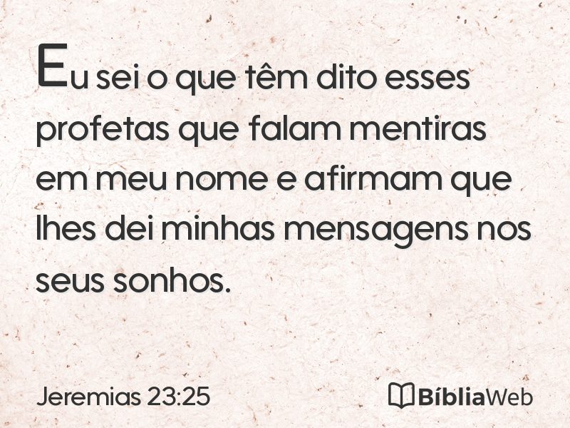 Jeremias 23:25 em imagem para compartilhar