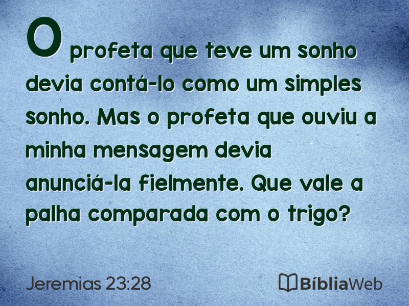 Jeremias 23:28 em imagem para compartilhar