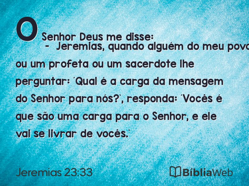 Jeremias 23:33 em imagem para compartilhar