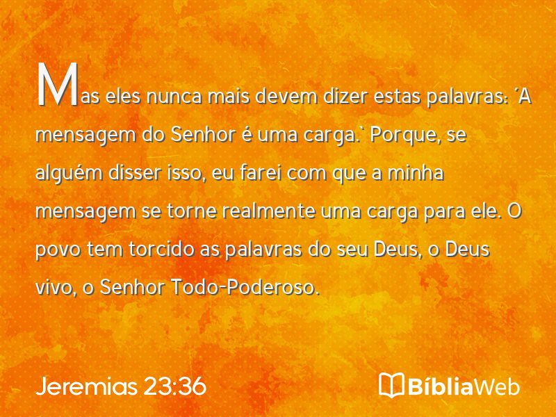 Jeremias 23:36 em imagem para compartilhar