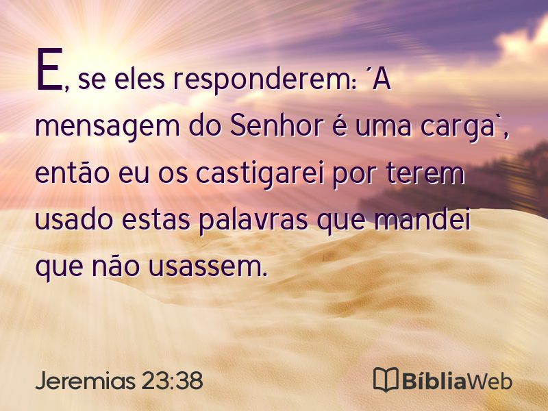Jeremias 23:38 em imagem para compartilhar