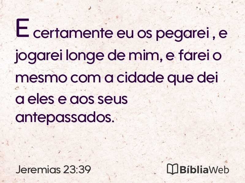 Jeremias 23:39 em imagem para compartilhar