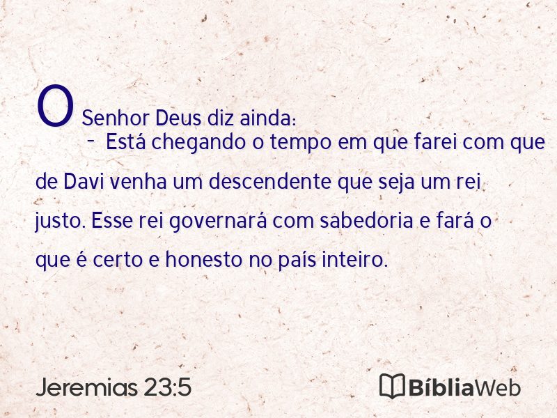 Jeremias 23:5 em imagem para compartilhar