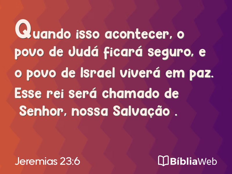 Jeremias 23:6 em imagem para compartilhar